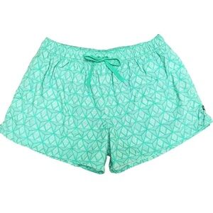 Lauren James Mint Green Printed Drawstring Shorts 3.5” with Pockets Size Medium